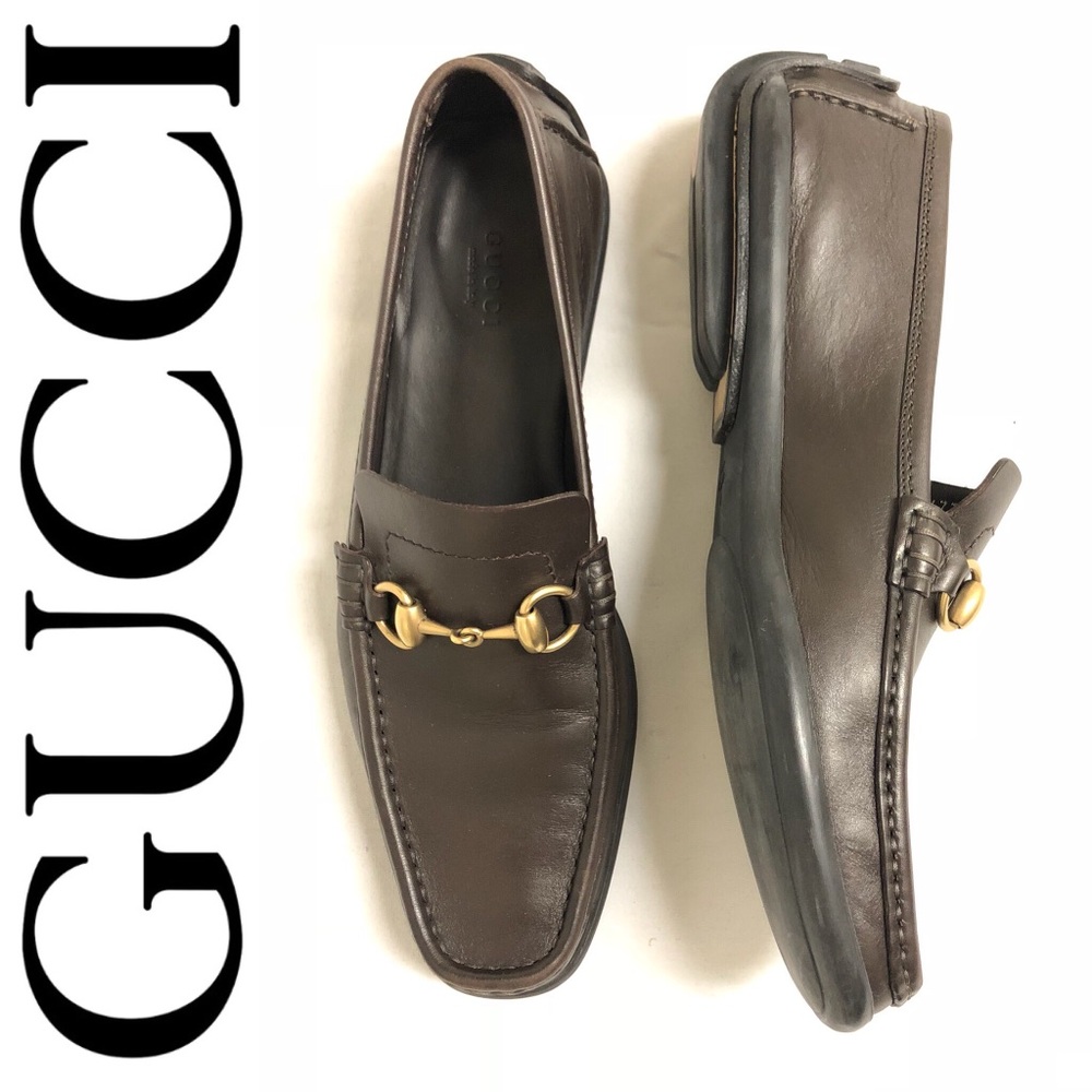 GUCCI Driver Loafers Horse Bit Brown. Like new condition, perfect for fall!